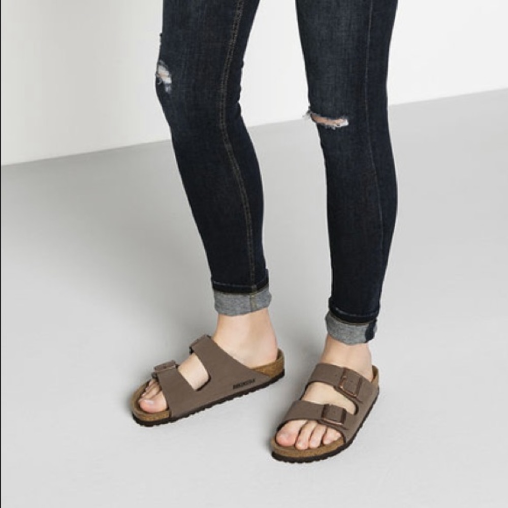 Mocha Birkenstock Arizona Birko-Flor Nubuck
